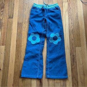 Mini Boden blue corduroy floral knee pants